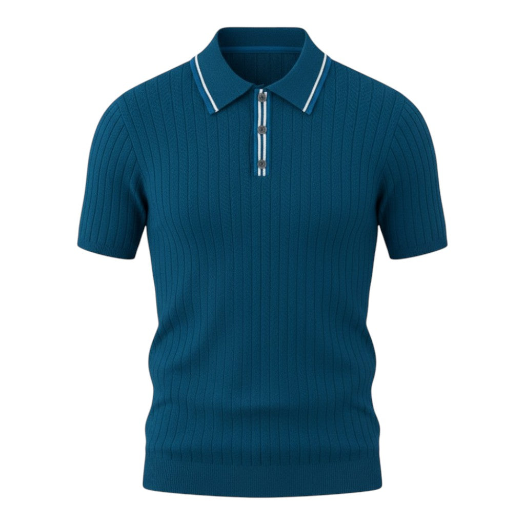 NINO | Tipped Collar Zip Polo Shirt