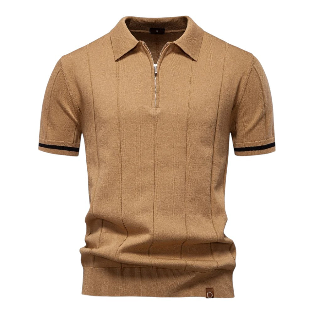 EROS | Tipped Cuff Zip Polo Shirt