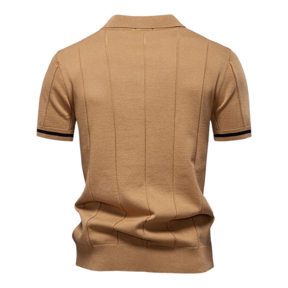 EROS | Tipped Cuff Zip Polo Shirt