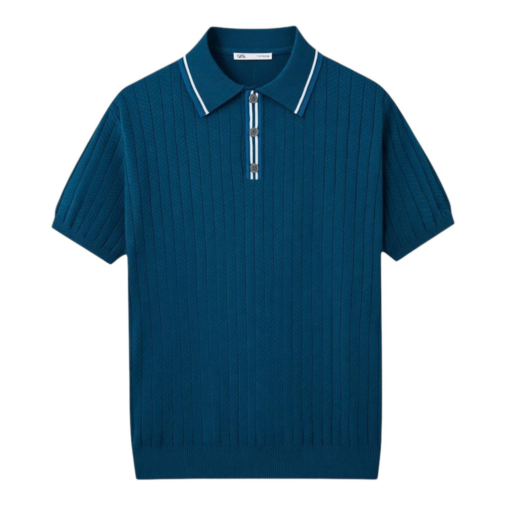 NINO | Tipped Collar Zip Polo Shirt