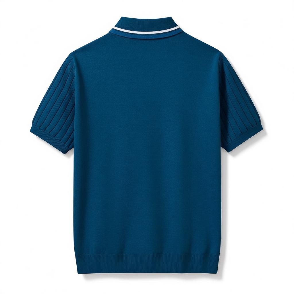 NINO | Tipped Collar Zip Polo Shirt