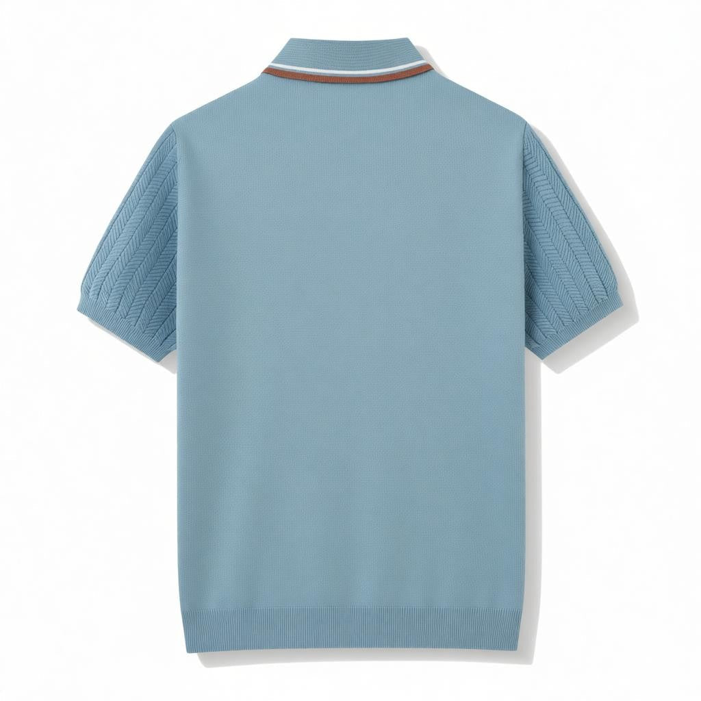NINO | Tipped Collar Zip Polo Shirt