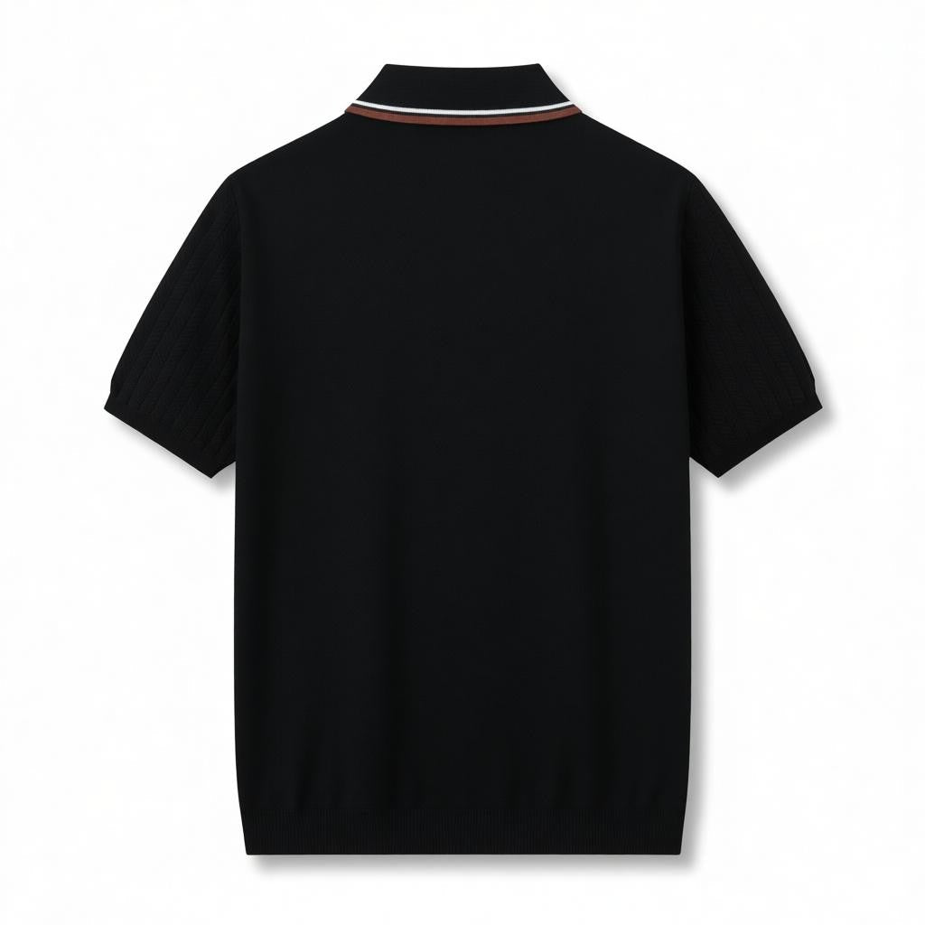 NINO | Tipped Collar Zip Polo Shirt