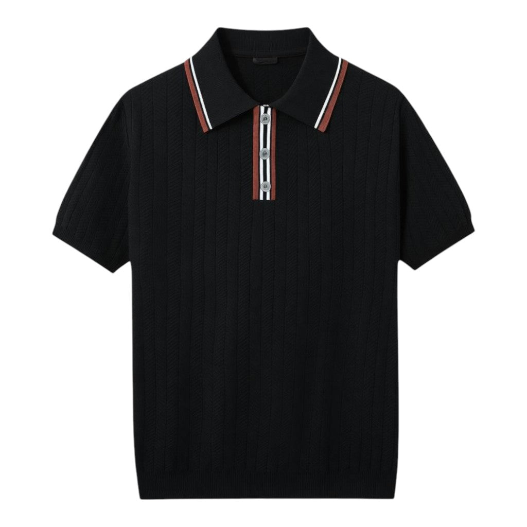 NINO | Tipped Collar Zip Polo Shirt