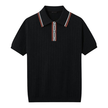 NINO | Tipped Collar Zip Polo Shirt