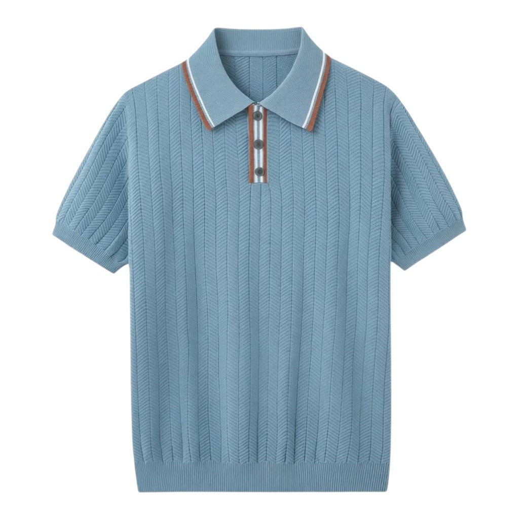 NINO | Tipped Collar Zip Polo Shirt