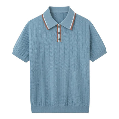 NINO | Tipped Collar Zip Polo Shirt