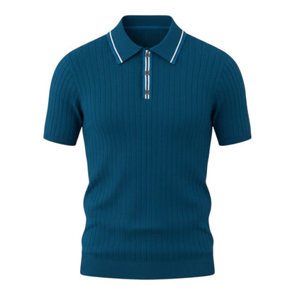 NINO | Tipped Collar Zip Polo Shirt