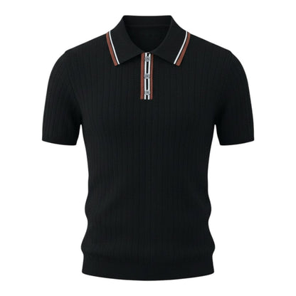 NINO | Tipped Collar Zip Polo Shirt