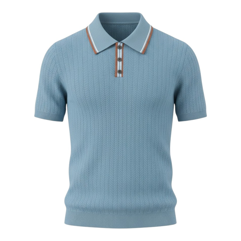 NINO | Tipped Collar Zip Polo Shirt