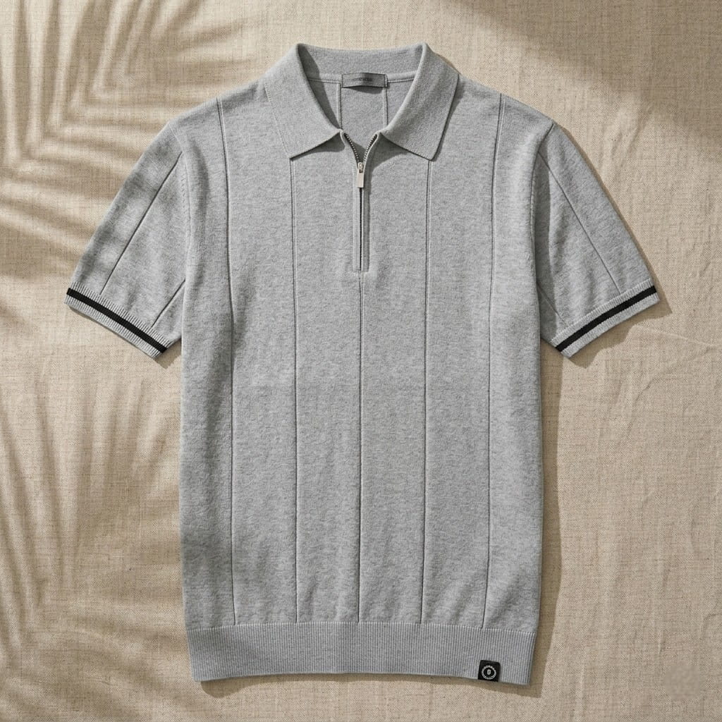 EROS | Tipped Cuff Zip Polo Shirt