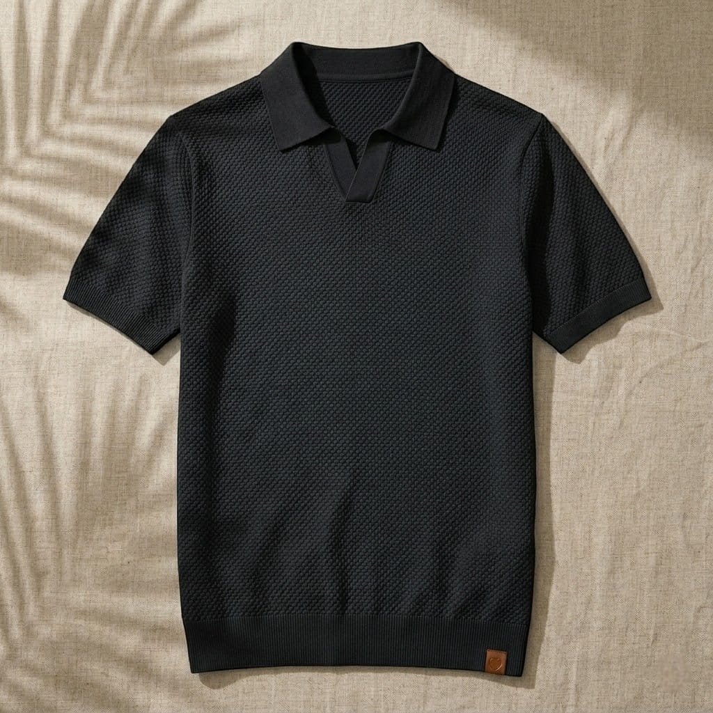 LINO | Waffle Knit Polo Shirt