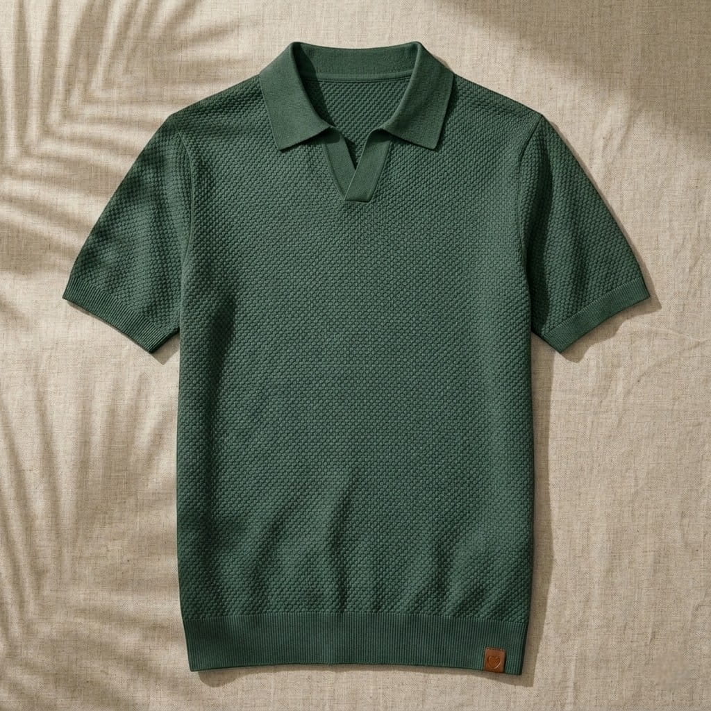 LINO | Waffle Knit Polo Shirt