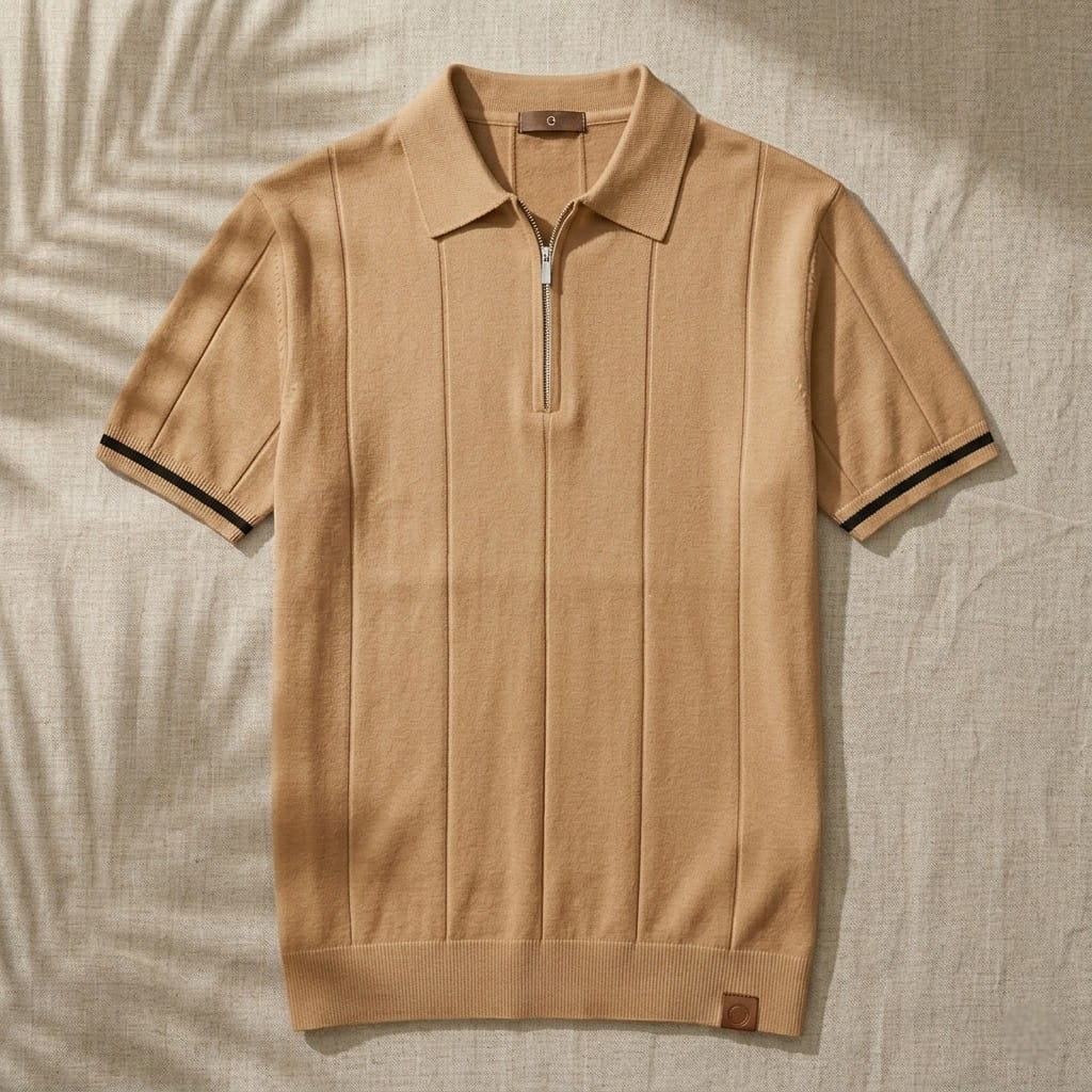 EROS | Tipped Cuff Zip Polo Shirt