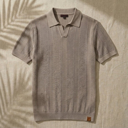 SANTE | Textured Panel Polo Shirt