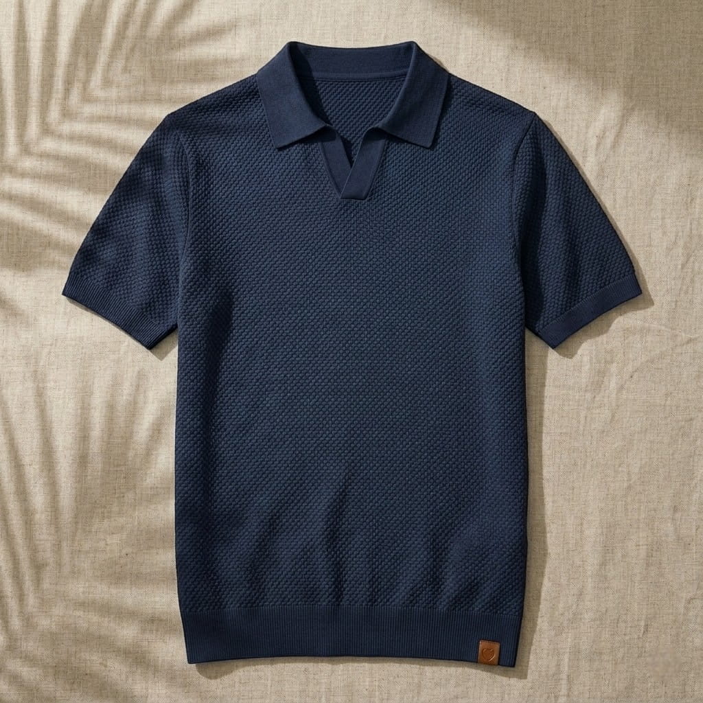 LINO | Waffle Knit Polo Shirt