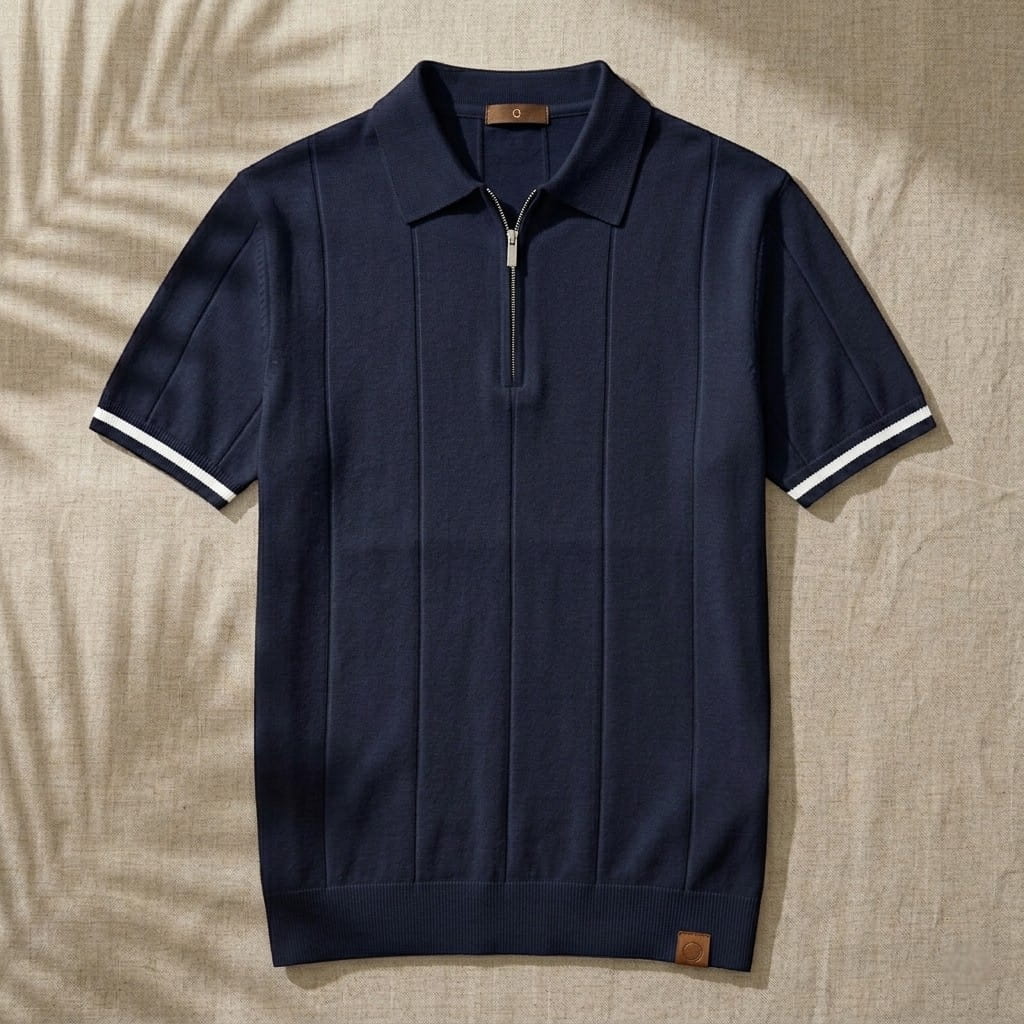 EROS | Tipped Cuff Zip Polo Shirt