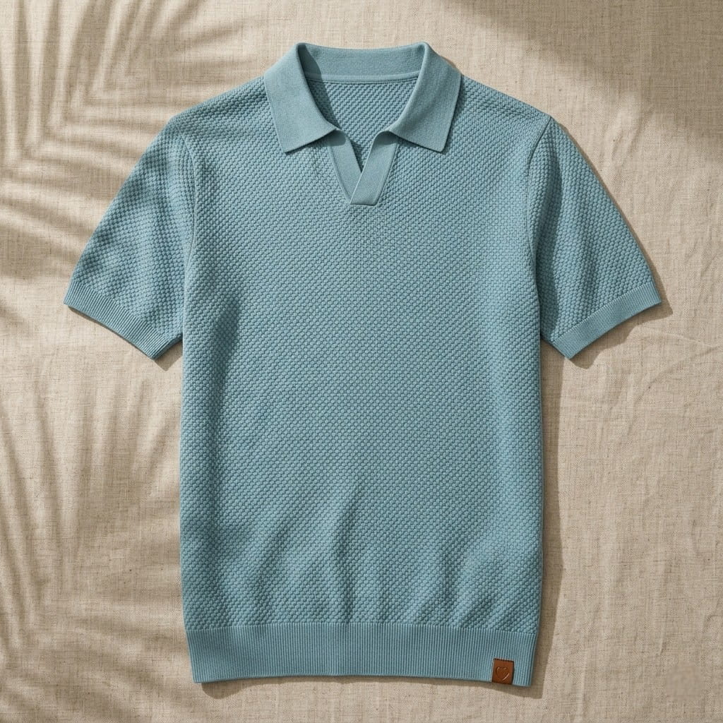LINO | Waffle Knit Polo Shirt