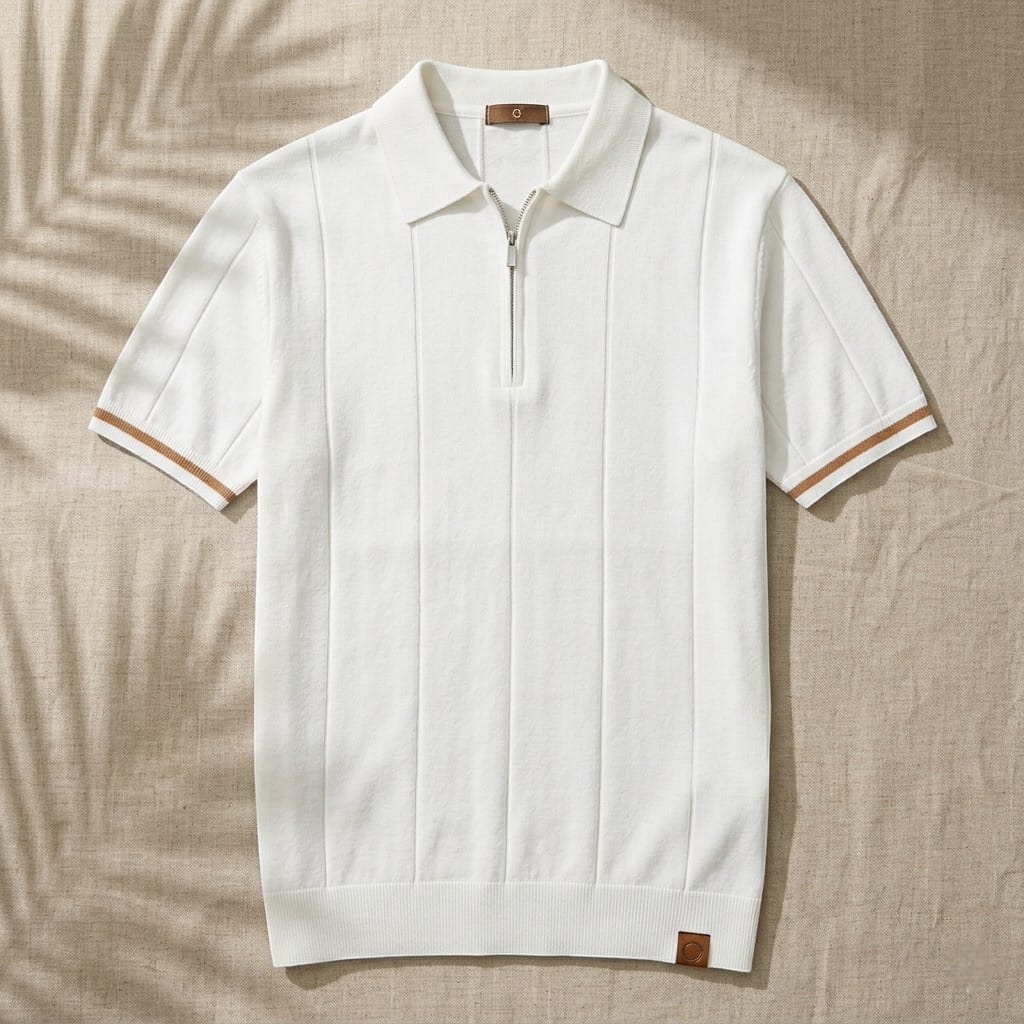 EROS | Tipped Cuff Zip Polo Shirt