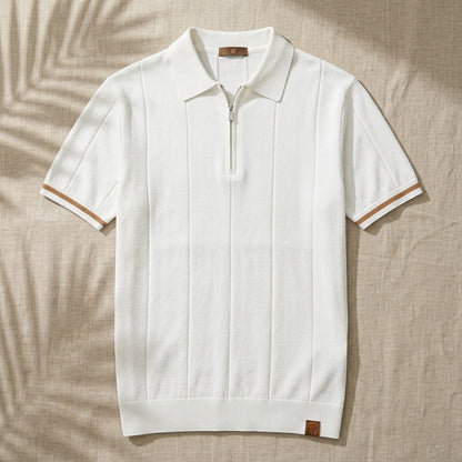 EROS | Tipped Cuff Zip Polo Shirt