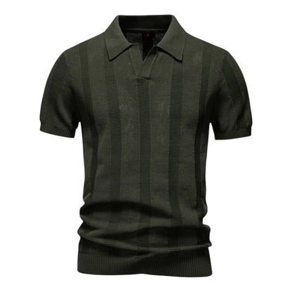 SANTE | Textured Panel Polo Shirt
