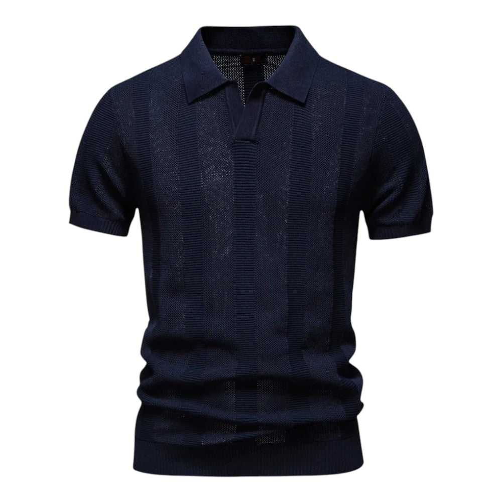 SANTE | Textured Panel Polo Shirt