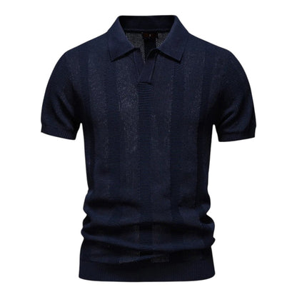 SANTE | Textured Panel Polo Shirt