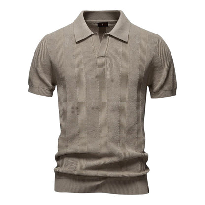 SANTE | Textured Panel Polo Shirt