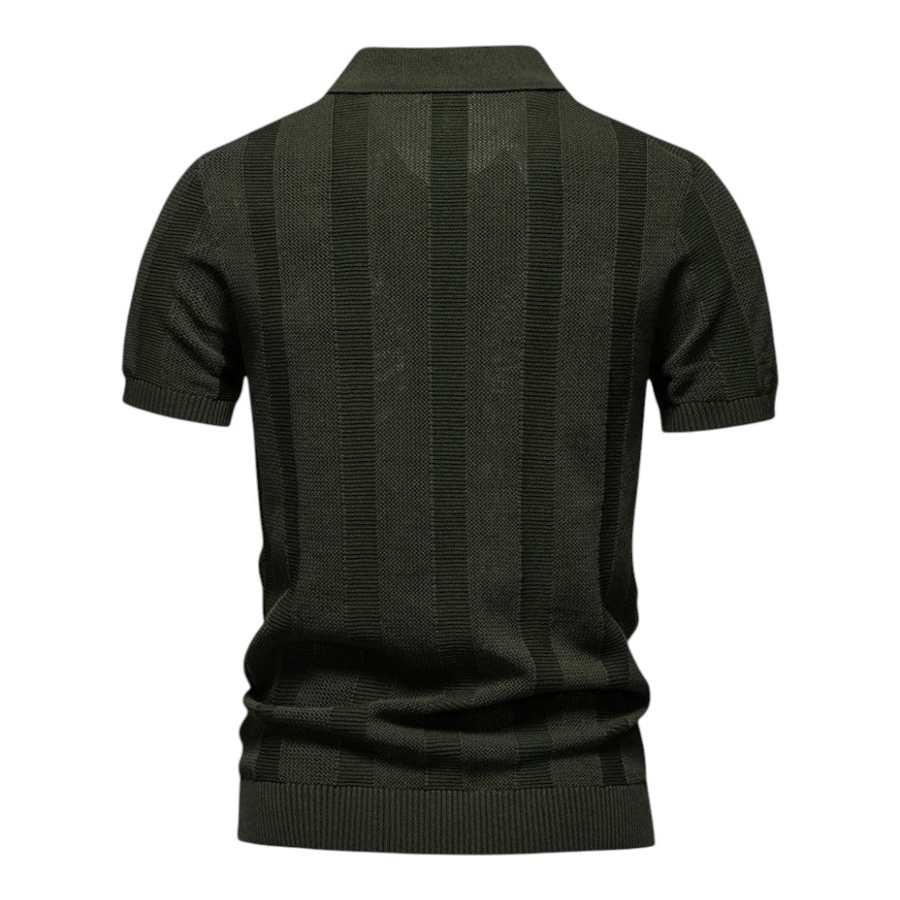 SANTE | Textured Panel Polo Shirt