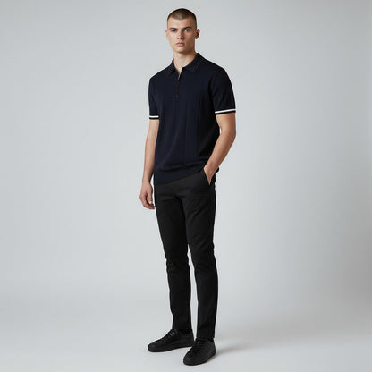 EROS | Tipped Cuff Zip Polo Shirt